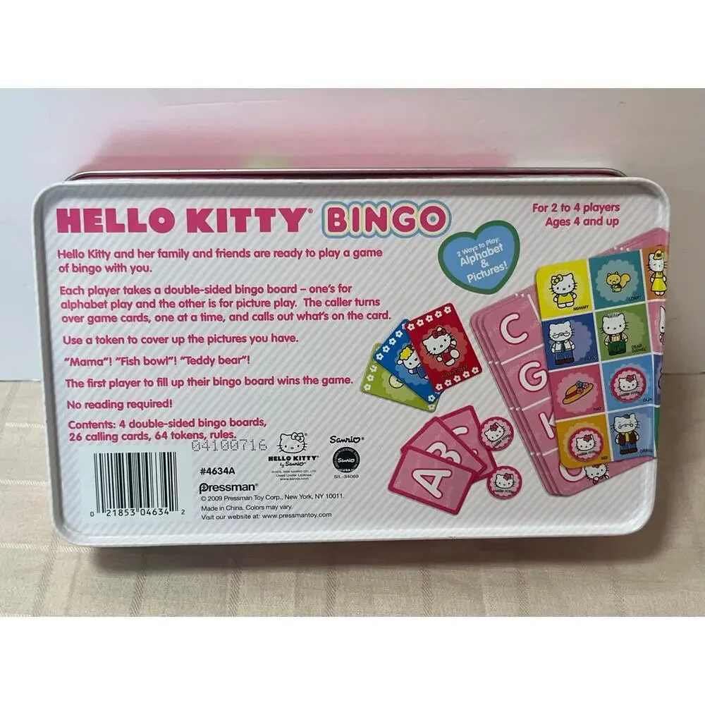 Sanrio Hello Kitty Bingo Game Pressman Alphabet Pictures No Reading Required